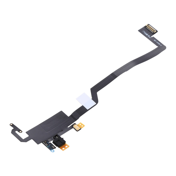 iPhone X sensor flex cable replacement, long black ribbon with circuit boards and brackets