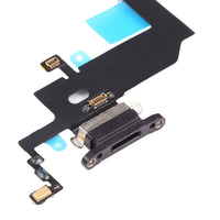 iPhone X charging port replacement close-up of metal charging connector and flex