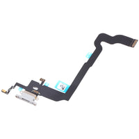 iPhone X charging port replacement flex cable with side view of connector end