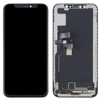 iPhone X replacement screen: front glass and back LCD assembly side by side