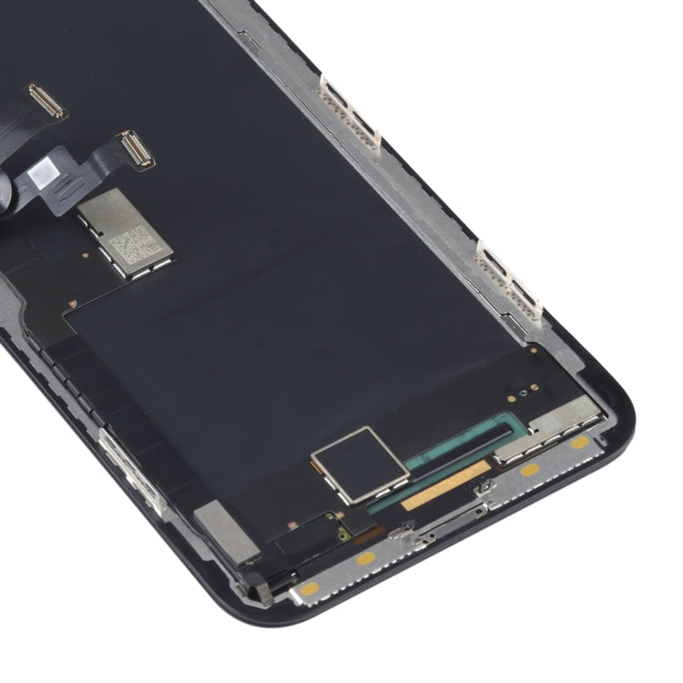 iPhone X replacement screen close-up: bottom edge connector and camera/sensor area
