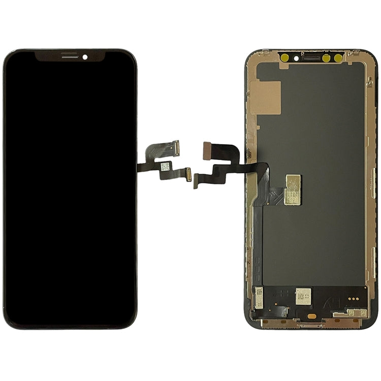 iPhone X GX OLED screen replacement display assembly shown front and back