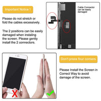 iPhone X OLED screen replacement: two cable connector attachment points