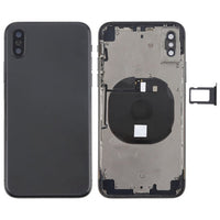 iPhone X housing back cover, black rear shell with camera and side cutouts
