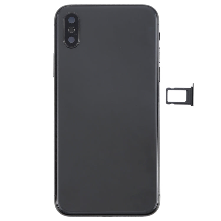 iPhone X housing, black back panel with camera opening and SIM tray slot