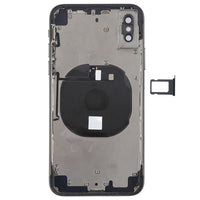 iPhone X housing rear frame, exposed internal components and dual camera openings