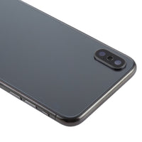 iPhone X housing, black front edge detail with camera bump at top corner
