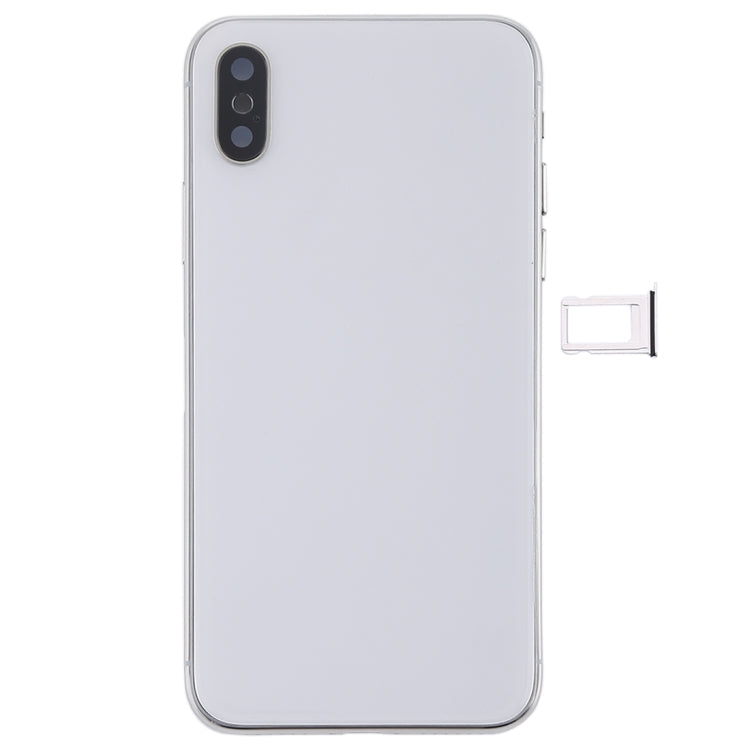 iPhone X housing, white back panel with camera opening and SIM tray slot