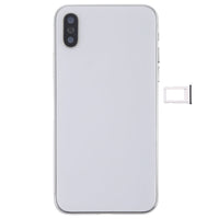 iPhone X housing, white back panel with camera opening and SIM tray slot