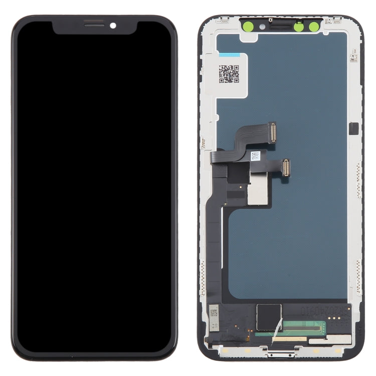 iPhone X JK InCell LCD screen panel with exposed front frame and connectors