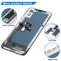 JK InCell display assembly with flex cable, middle frame, and dust-proof mesh