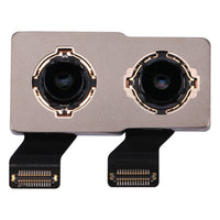 Dual rear camera lenses module with metal frame and flex cable connectors