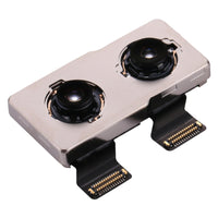 Angled view dual rear camera assembly with two lenses and ribbon cable
