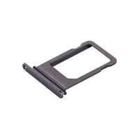 Dark grey iPhone X card tray replacement, angled side view with eject pins