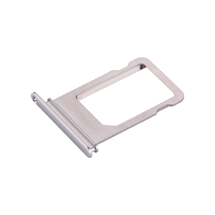 Silver iPhone X card tray replacement, angled side view with eject pins