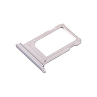 Silver iPhone X card tray replacement, underside view with metal eject rails