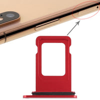 iPhone XR SIM tray replacement, red insert with black base