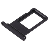 Black SIM card tray replacement for iPhone XR, angled view of the eject tool slot