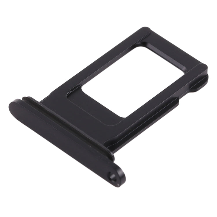 Black SIM card tray replacement for iPhone XR, side view with eject hole visible