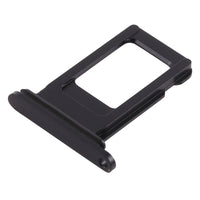 Black SIM card tray replacement for iPhone XR, side view with eject hole visible
