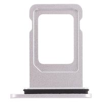 Light gray SIM card tray replacement for iPhone XR, front view of tray with base