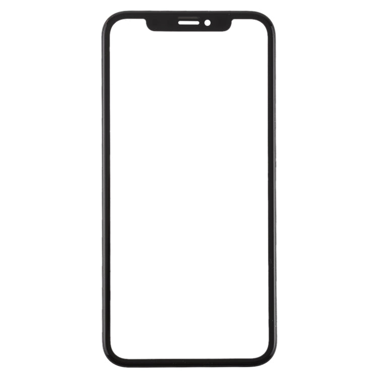 iPhone XR front glass replacement with black bezel frame, touchscreen window