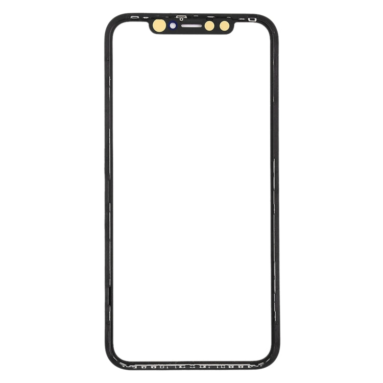 iPhone XR front glass replacement with black frame and top cutouts for sensors