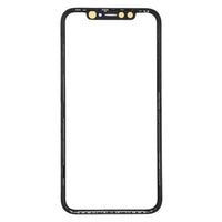 iPhone XR front glass replacement with black frame and top cutouts for sensors