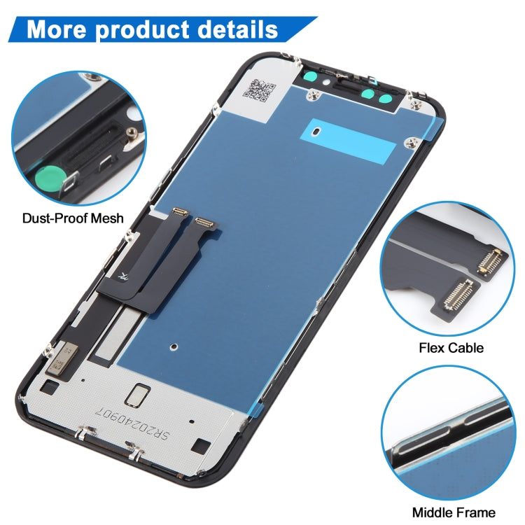 iPhone XR JK INcell display back with flex cables and middle frame