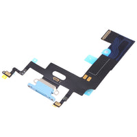 Charging port flex cable for iPhone XR, black ribbon with dock connector and side flex