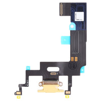 iPhone XR charging port flex replacement, black flex with gold/cream charging port
