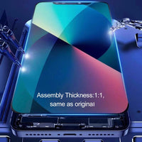 iPhone XR GX screen replacement glass installed on phone chassis, colorful display
