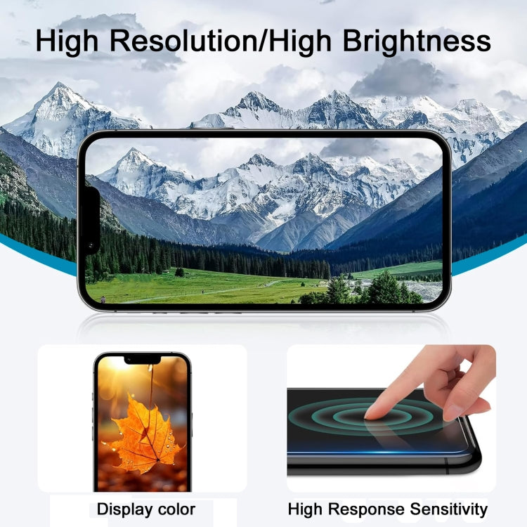 iPhone XR Incell LCD display showing bright mountain wallpaper and responsive touch