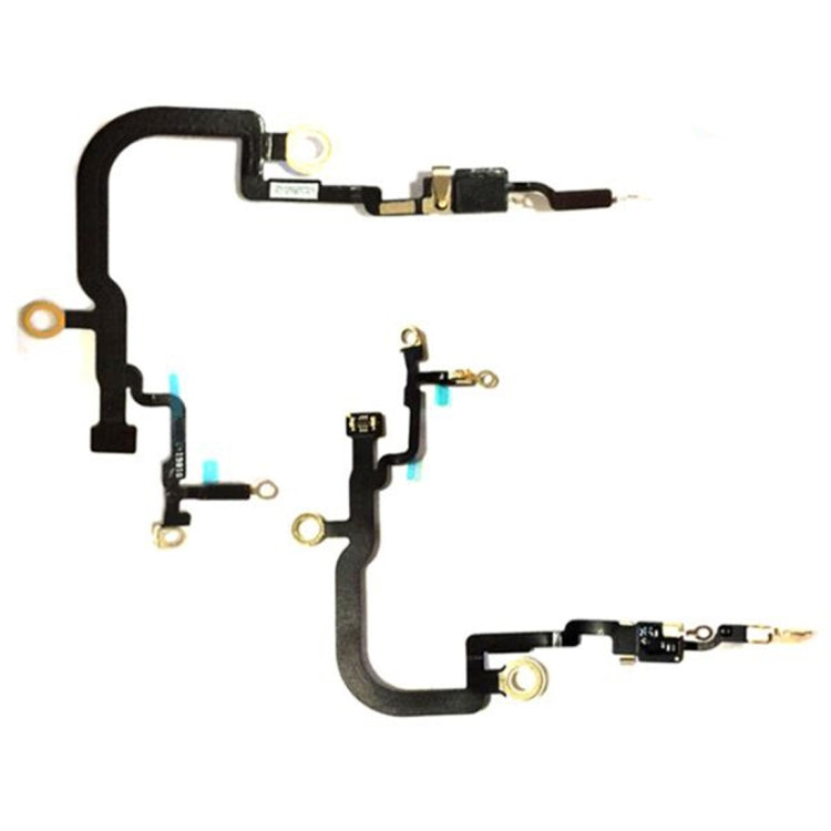 iPhone XS signal flex cable with black flex strip, gold contacts, and antenna lead