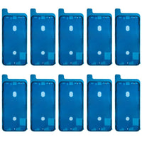 iPhone XS LCD bezel adhesive frames, multiple blue repair stickers for installation
