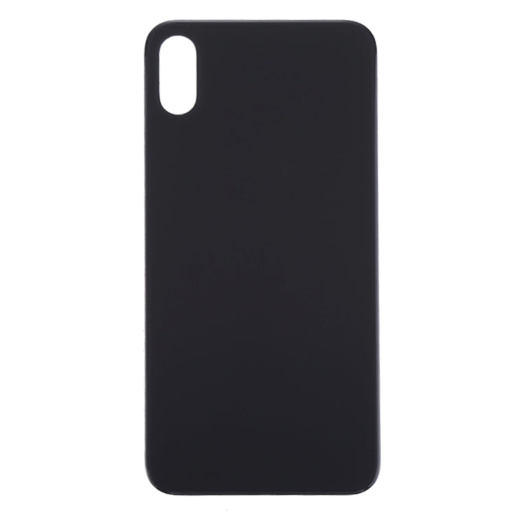 iPhone XS back glass replacement—black, plain back panel with camera opening