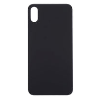 iPhone XS back glass replacement—black, plain back panel with camera opening