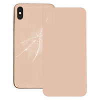 iPhone XS back glass replacement—gold, cracked panel with camera cutout