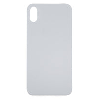 iPhone XS back glass replacement—white, plain back panel with camera opening