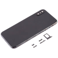 iPhone XS back housing, black rear cover with SIM tray and side key parts