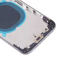 iPhone XS back housing, open inner frame corner with side buttons and screw points
