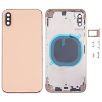 iPhone XS gold back housing cover with camera lens cutout, SIM tray and side key openings