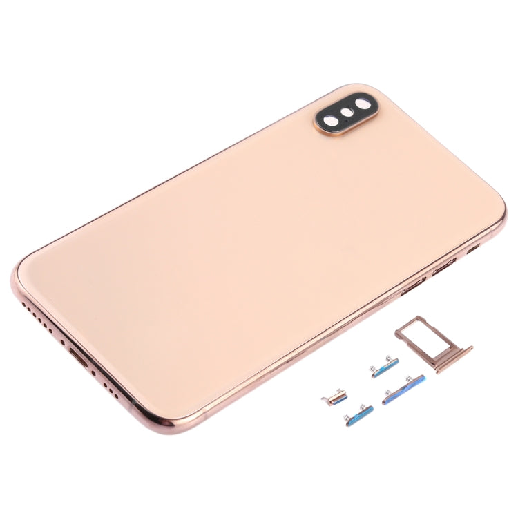 Gold iPhone XS back housing cover with camera cutout and SIM tray/side key openings