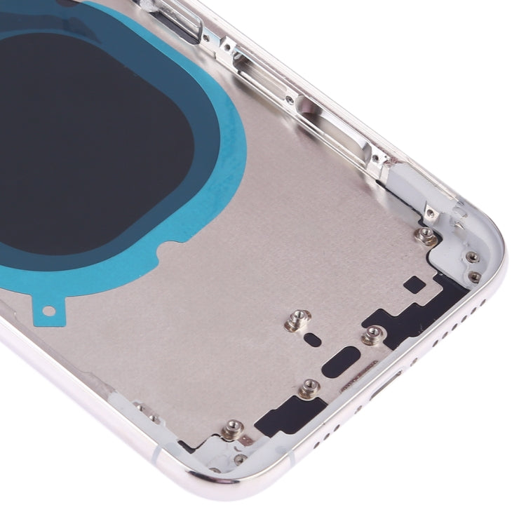 iPhone XS back housing, open inner frame corner with screws and side cutouts
