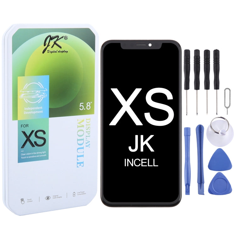 iPhone XS JK InCell screen replacement kit with tools and screen panel