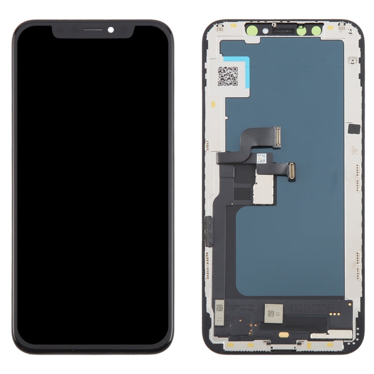 iPhone XS JK InCell replacement screen front and back view with components