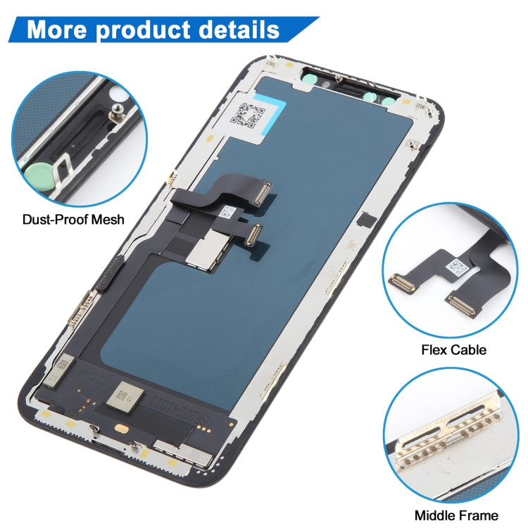 iPhone XS JK InCell replacement display with flex cables and middle frame
