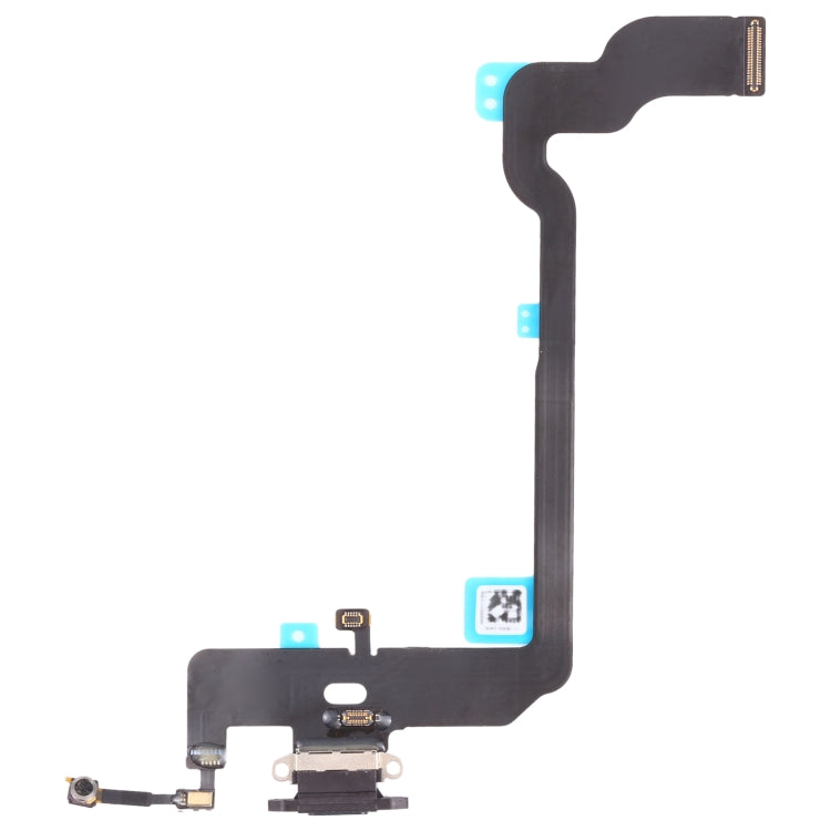 iPhone XS charging port replacement flex cable assembly, dark frame with connector ports