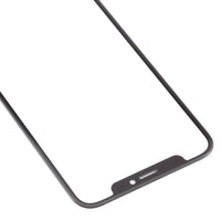 iPhone XS touch panel replacement, close-up of curved edge and speaker opening