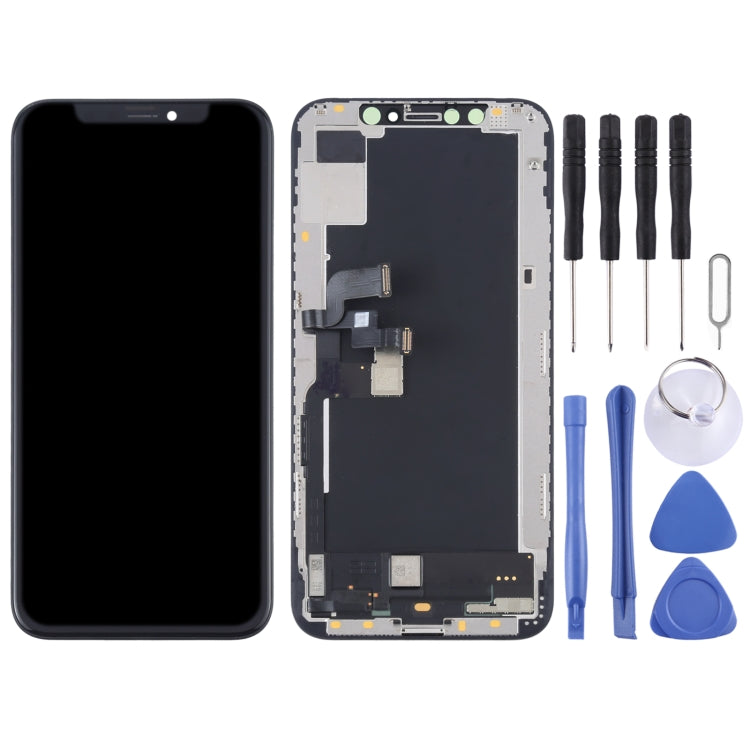 iPhone XS OLED replacement: front glass plus open screen assembly and tool set